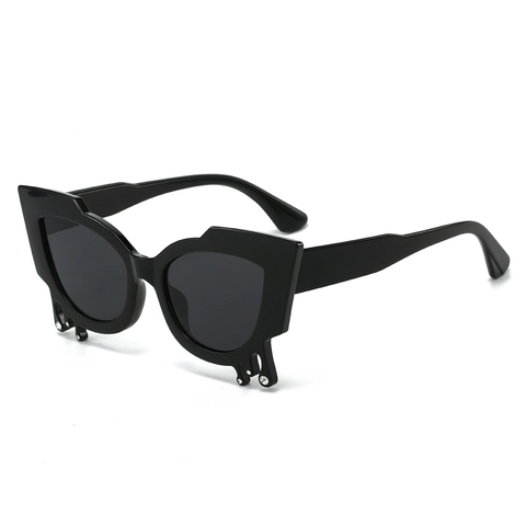 Occhiali Da Sole PC Cat Eye Con Design Unico Liquido Gocciolante Accenti Di Strass UV400 Trendy Y2K Gothic Per Donna