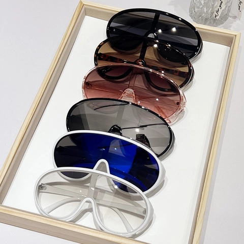 Oversized Shield Sunglasses Integrated Lens UV400 PC Frame Fashion Y2K Eyewear For Men And Women