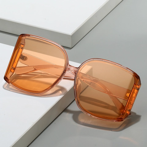 Oversized Square Sunglasses UV400 Protection PC Frame Metal Decoration Vintage Street Style Retro Unisex Eyewear