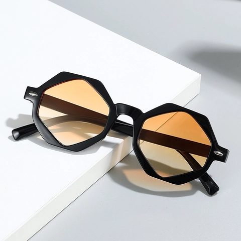 Retro Polygon Sechskant Sonnenbrille Damen Herren PC Rahmen AC Linse UV Schutz Geometrische Mode Outdoor Reisen Brillen