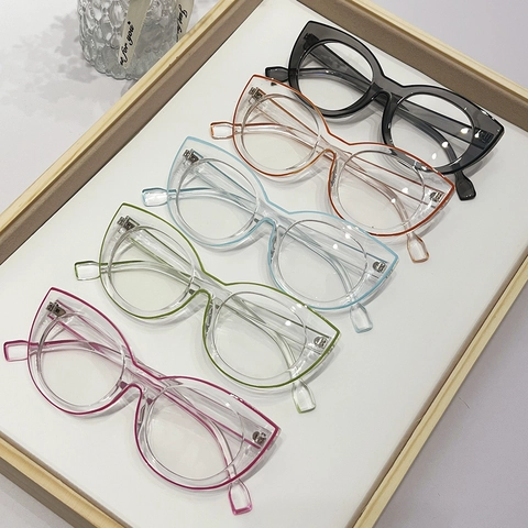 Montature Per Occhiali Occhio Di Gatto Alla Moda Da Donna PC Trasparente Anti Luce Blu Occhiali Retrò Ottici