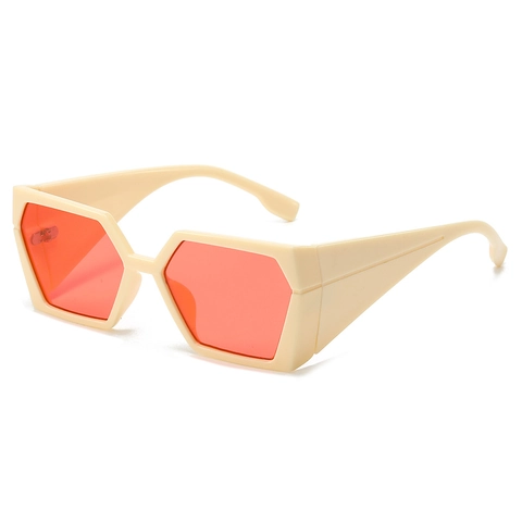Lunettes De Soleil Hexagonales Surdimensionnées Monture PC Protection UV400 Mode Hip Hop Rétro Pour Hommes Femmes