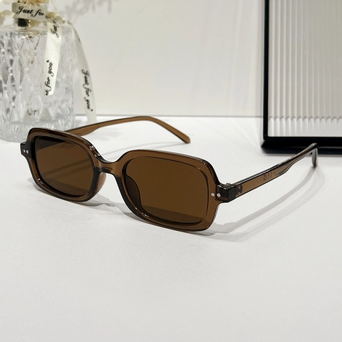 Retro Rectangular Sunglasses PC Frame AC Lens UV400 Protection Vintage Fashion Rivet Decor For Men And Women