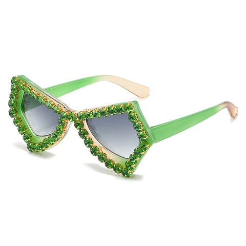 Vlinder Zonnebril Met Strass Oversized UV400 Bescherming Y2K Hip Hop Luxe PC Montuur Voor Dames
