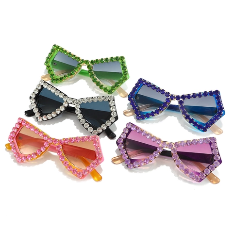 Vlinder Zonnebril Met Strass Oversized UV400 Bescherming Y2K Hip Hop Luxe PC Montuur Voor Dames