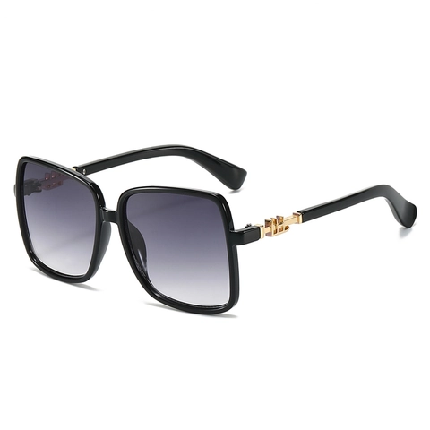 Fashion Oversized Square Sunglasses UV400 Protection PC Metal Frame Gradient Lens Trendy Eyewear For Women Men Outdoor