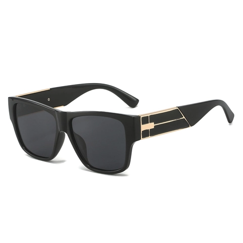 Oversized Square Sunglasses UV400 Protection PC Frame Metal Temple Fashion Retro Eyewear For Women And Men