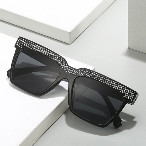 Oversized Square Rhinestone Sunglasses PC Frame One Piece Lens UV400 Outdoor Party Fashion Women