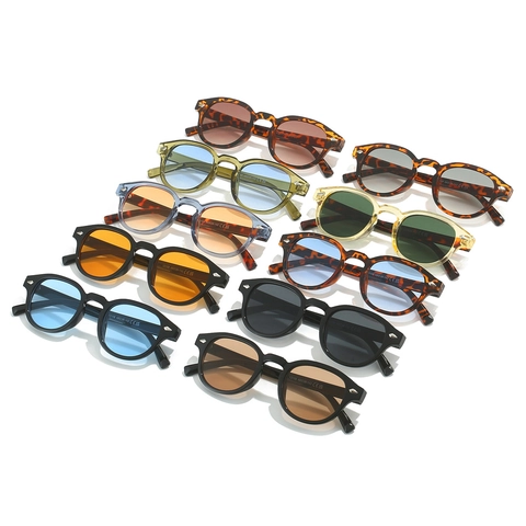 Occhiali Da Sole Tondi Montatura PC Lenti AC UV400 Retro Montatura Piccola Rivetti Metallici Moda Vintage Unisex