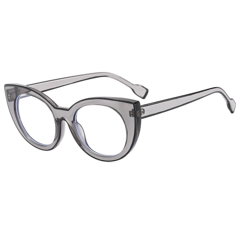 Occhiali Blocco Luce Blu Occhio Di Gatto Montatura Oversize PC Trasparente Moda Tendenza Lenti Chiare Per Donne