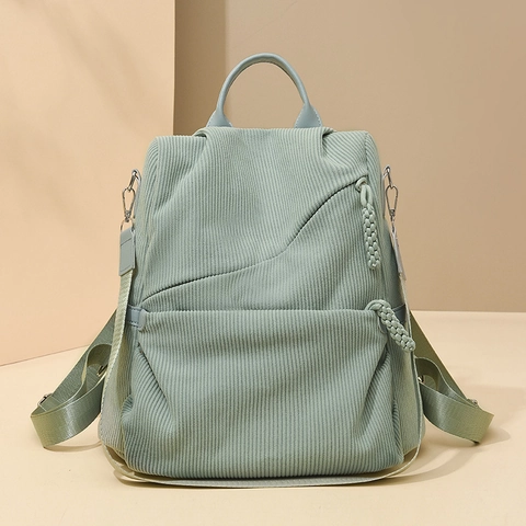 Zaino In Velluto A Coste Da Donna Moda Retrò Multifunzionale Antifurto Impermeabile Grande Capacità Borsa Scuola