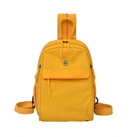 Minimalist Women Backpack Lightweight Waterproof Nylon Multi-Pocket Casual Travel Daypack Solid Color Fashion