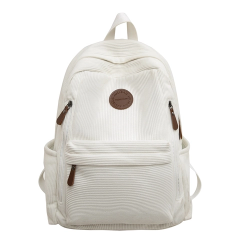 Corduroy Rugzak Grote Capaciteit Casual Schooltas Voor Studenten Reistas Lichtgewicht Tas Met Meerdere Zakken Unisex