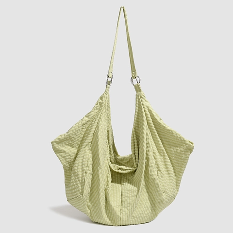 Borsa A Tracolla Hobo Da Donna Grande Capacità Impermeabile Tessuto Oxford Quadri Texturizzati Casual Quotidiano Minimalista Leggero