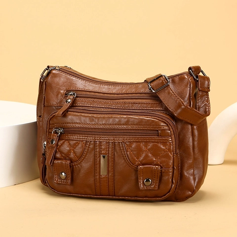 Borsa A Tracolla Da Donna In Morbida Pelle PU Tasche Multiple Grande Capacità Trapuntata Borsa A Spalla Quotidiana Urbana