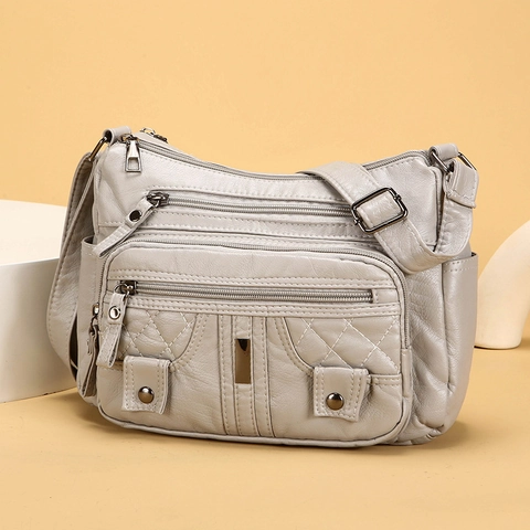 Borsa A Tracolla Da Donna In Morbida Pelle PU Tasche Multiple Grande Capacità Trapuntata Borsa A Spalla Quotidiana Urbana