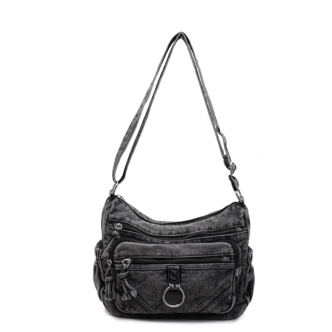 Vintage Denim Umhängetasche Für Frauen Wasser Gewaschen Multi Tasche Große Kapazität Messenger Schultertasche Retro Street Style