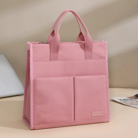 Borsa Tote Tela Grande Capacita Multi Tasche Laptop Ufficio Pendolare Semplice Casual Per Donne