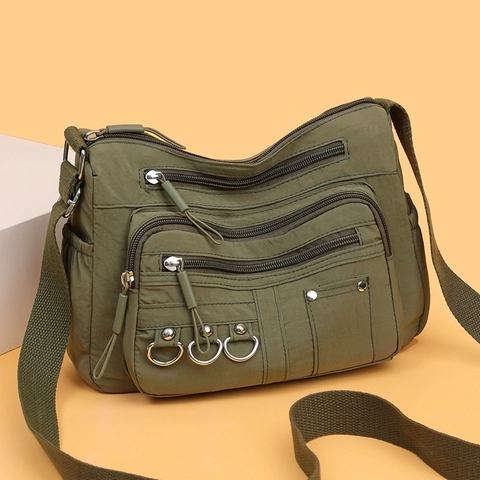 Borsa A Tracolla In Nylon Tasche Multiple Impermeabile Grande Capacità Borsa A Spalla Casual Per Donna