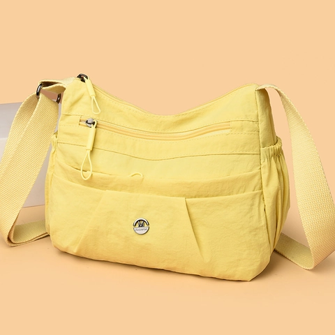 Nylon Crossbody Bag Multi-Pocket Large Capacity Lightweight Casual Shoulder Handbag For Women