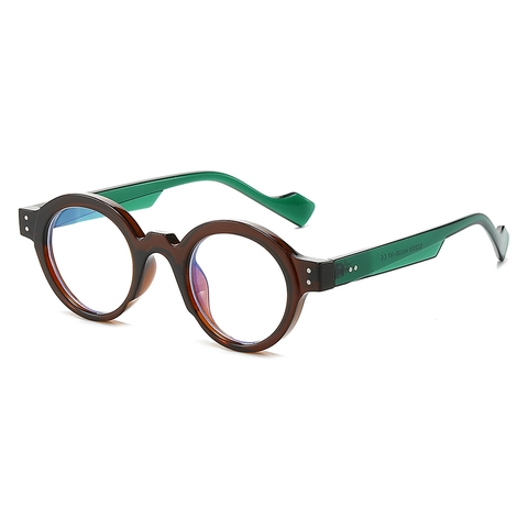 Occhiali Rotondi Retrò Anti Luce Blu Montura Moda PC Occhiali A Bordo Pieno Con Rivetti Per Donne E Uomini