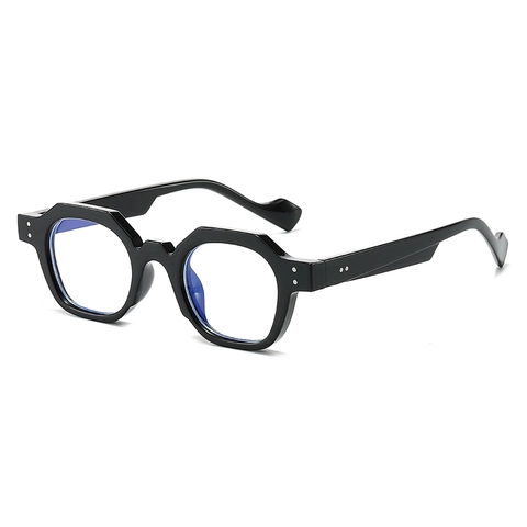 Occhiali Anti-Luce Blu Esagonali Poligono Retro Montatura In PC Spessa Geometrica Rivetto Uomo Donna