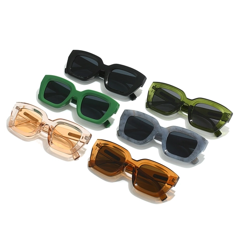 Retro Square Frame Sunglasses UV400 Protection Fashion Plastic Metal Frame Outdoor Eyewear For Women Men