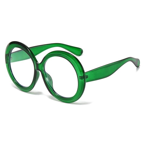 Übergroße Runde Brille Anti Blaulicht Mode Retro Dekorative Brille PC Material Für Männer Und Frauen