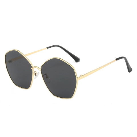 Irregular Polygonal Sunglasses Metal Frame Oversized Geometric Eyewear UV400 Protection For Women Men Outdoor Travel Fashion