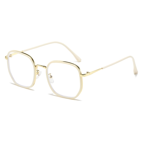 Montatura Per Occhiali Quadrati Oversize Anti Luce Blu Plastica Metallo Occhiali Ottici Moda Retrò Poligono Irregolare