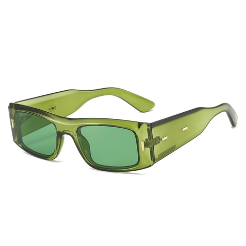 Occhiali Da Sole Rettangolari Retrò Montura Quadrata Protezione UV400 Materiale PC Accento Metallo Dorato Occhiali Unisex Di Tendenza