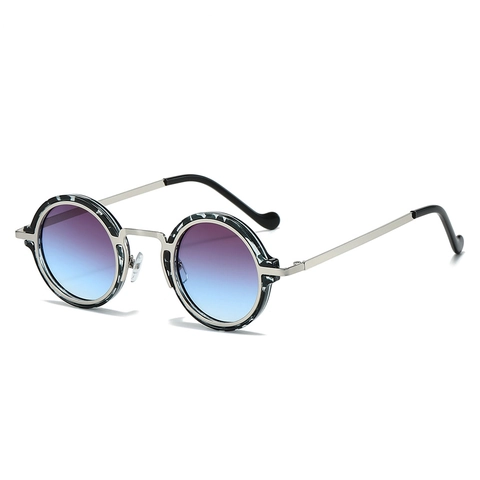 Occhiali Da Sole Tondi Retro Steampunk Montatura In Metallo Protezione UV400 Lente PC Moda Streetwear Per Uomo Donna