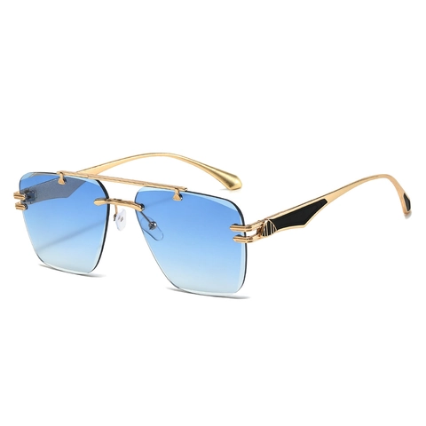 Modieuze Randloze Zonnebril Met Gradiëntglazen UV400 Bescherming Metalen Montuur Vierkante Frameloze Brillen Unisex Zomer Buiten