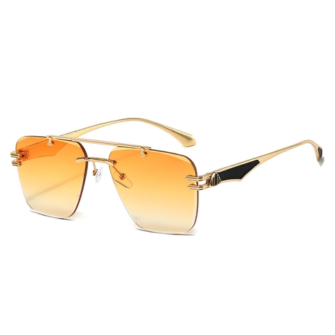 Modieuze Randloze Zonnebril Met Gradiëntglazen UV400 Bescherming Metalen Montuur Vierkante Frameloze Brillen Unisex Zomer Buiten