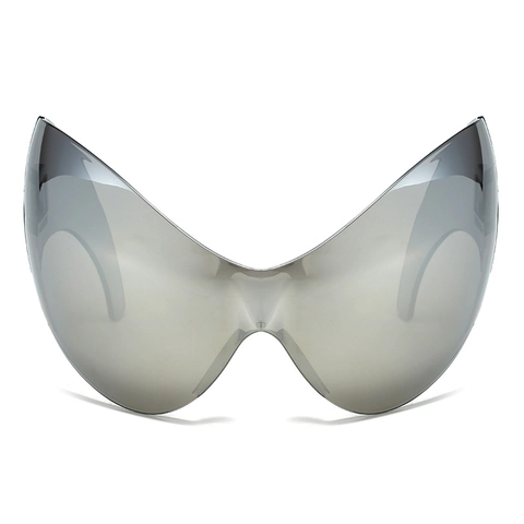 Futuristische Übergroße Integrierte Schild Sonnenbrille PC Rahmen UV400 Schutz Wrap Around Radsportbrille Für Herren Damen