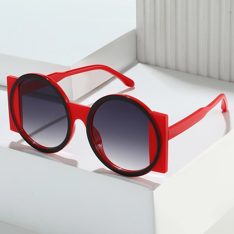 Oversized Round Sunglasses UV400 Protection PC Geometric Square Frame Gradient Lens Retro Fashion Eyewear Men Women