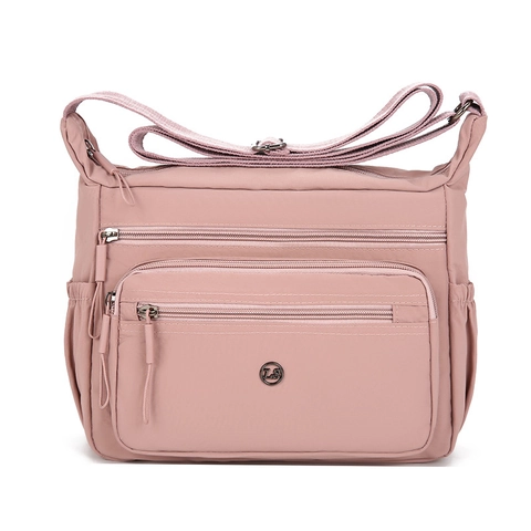 Bolso Bandolera Para Mujer Nylon Impermeable Multi Bolsillo Gran Capacidad Bolso De Hombro Casual Viaje Simple Color Sólido Moda