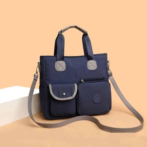 Bolso De Nailon Para Mujer Gran Capacidad Múltiples Bolsillos Funcional Bolso De Hombro Cruzado De Viaje Casual