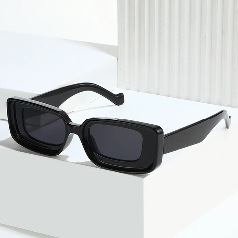 Square Sunglasses Retro Rectangle Thick Frame PC UV400 Fashion Eyewear Daily Travel For Women Men