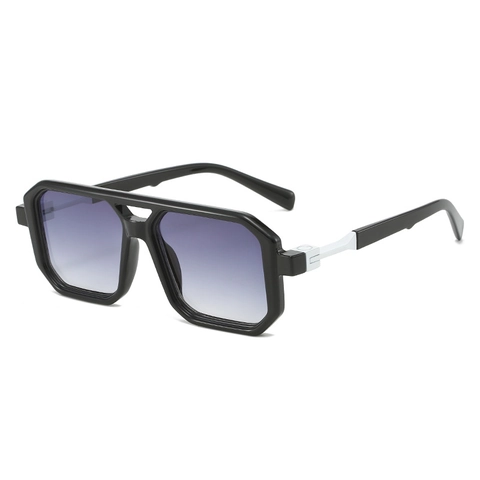 Lunettes De Soleil Carrées Rétro Double Pont Monture Et Verres En PC Protection UV400 Style Surdimensionné Pour Hommes Femmes