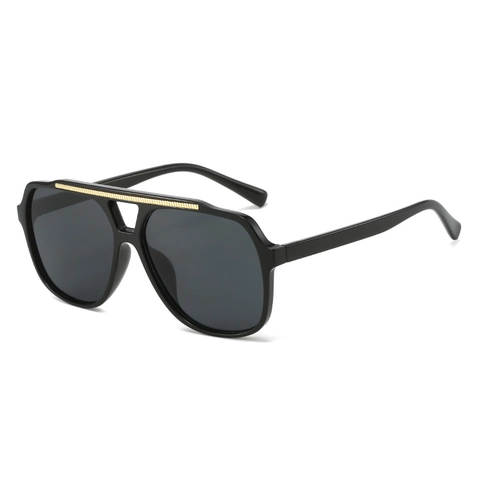 Occhiali Da Sole Aviator Vintage Retro Doppio Ponte Montatura Grande PC Metallo Protezione UV400 Unisex Per Uomo E Donna