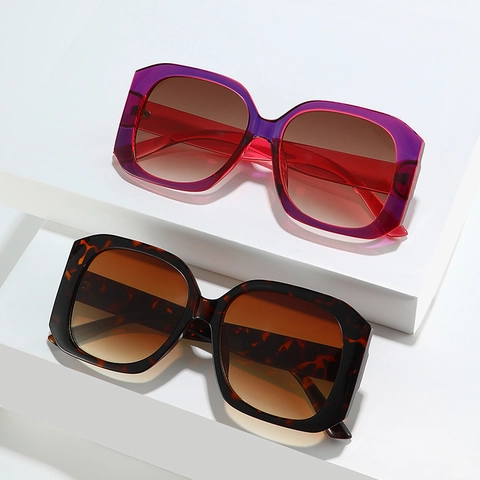 Fashion Oversized Square Sunglasses PC Frame UV400 Protection Retro Outdoor Eyewear For Women Men