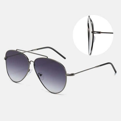 Klassieke Aviator Zonnebril Roestvrijstalen Frame UV400 Bescherming Dubbele Brug Lichtgewicht Voor Dames Heren