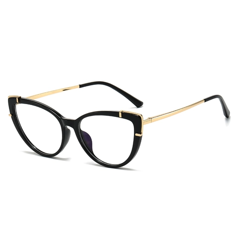 Occhiali Anti Luce Blu Gatto Moda Montatura Metallo TR90 Affaticamento Visivo Lenti Trasparenti Donna