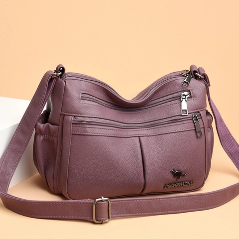 Borsa A Tracolla Da Donna In Morbida Pelle PU Trama Litchi Tasche Multiple Grande Capacità Borsa A Spalla Casual