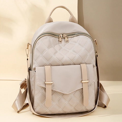 Mode Rautensteppung Damen Rucksack Leicht Wasserdicht Oxford Gewebe Reisetasche Große Kapazität Pendler Schule Rucksack