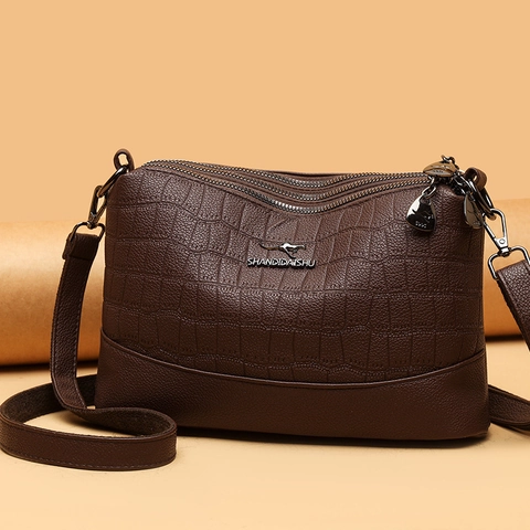 Crossbodytas Voor Dames Krokodillenpatroon PU Leer Meerdere Compartimenten Schoudertas Casual Mode Veelzijdige Reistas