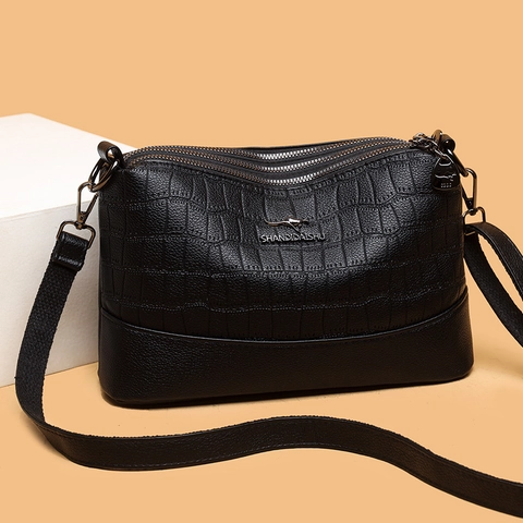 Crossbodytas Voor Dames Krokodillenpatroon PU Leer Meerdere Compartimenten Schoudertas Casual Mode Veelzijdige Reistas