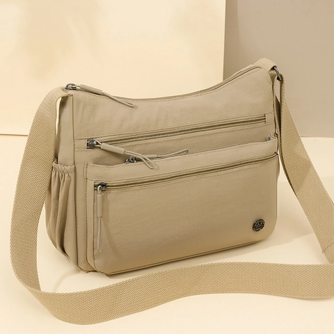 Women Waterproof Nylon Crossbody Bag Large Capacity Multi-Pocket Shoulder Bag Casual Travel Commuting Lightweight Functional