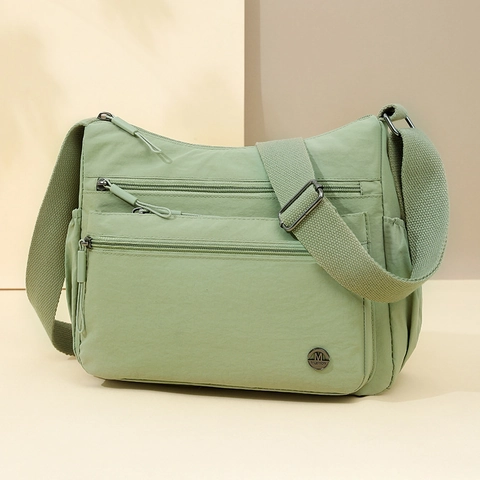 Women Waterproof Nylon Crossbody Bag Large Capacity Multi-Pocket Shoulder Bag Casual Travel Commuting Lightweight Functional